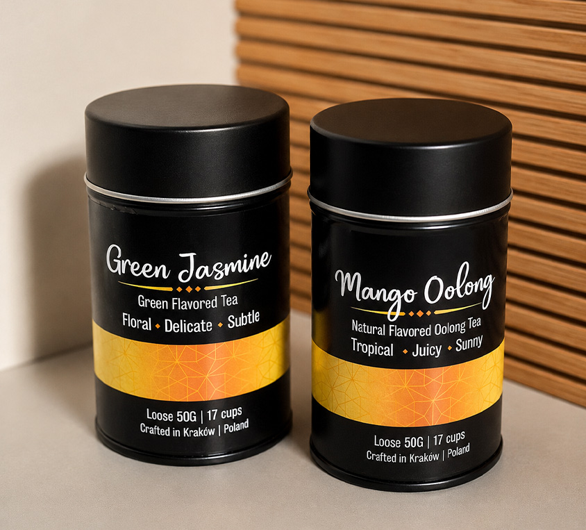 Mango Oolong Leo Tea w opakowaniu metalowa puszka